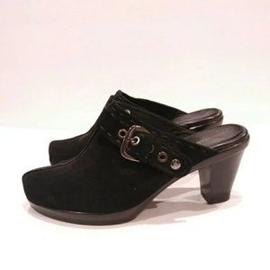 Johnston & Murphy Women's Black Suede Mule Clog Shoes 8.5 #249